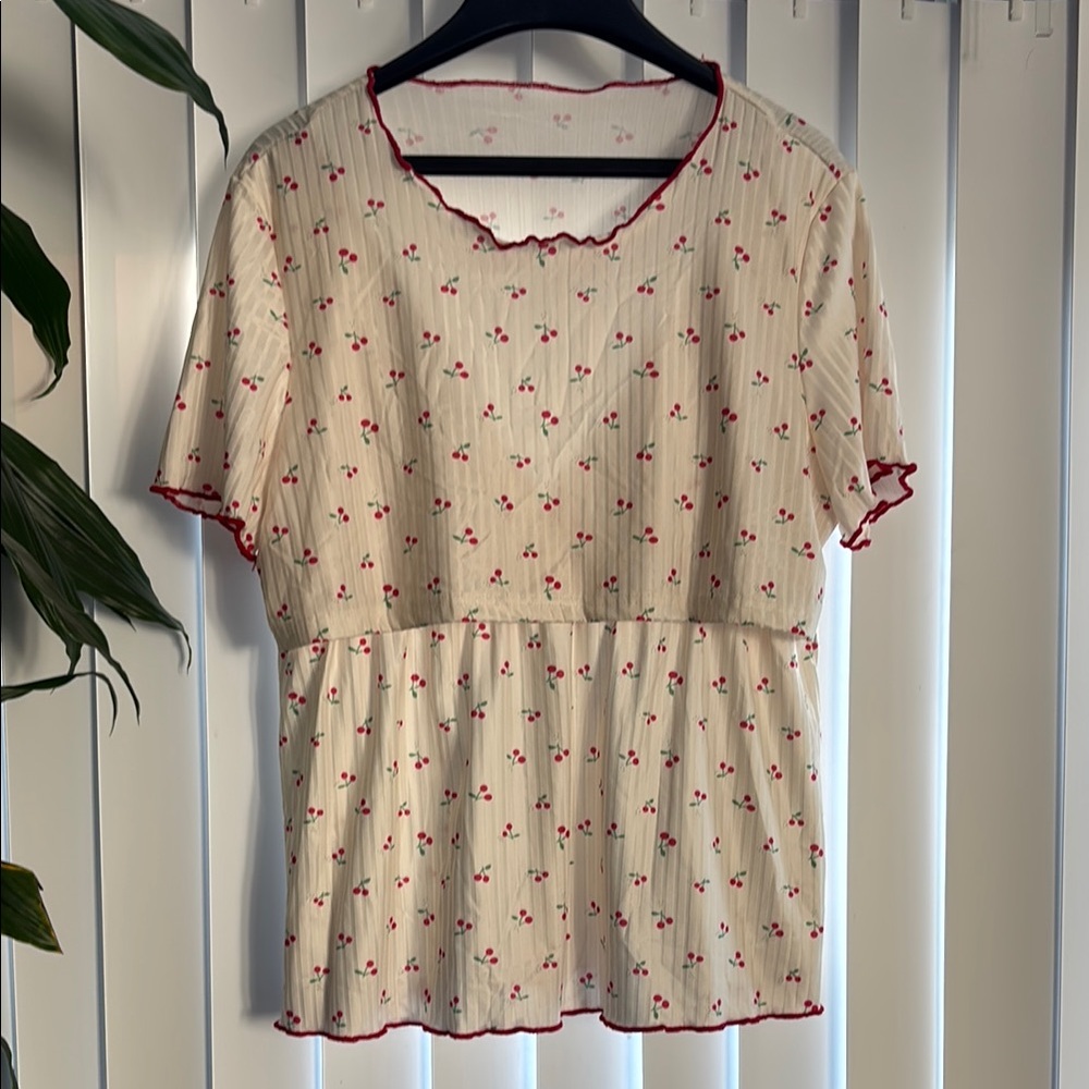 Cherry Print Maternity sleep set